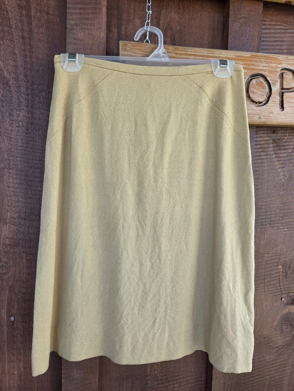 Vintage 60s Woven Mini Skirt Century Of Boston Mustard Gold